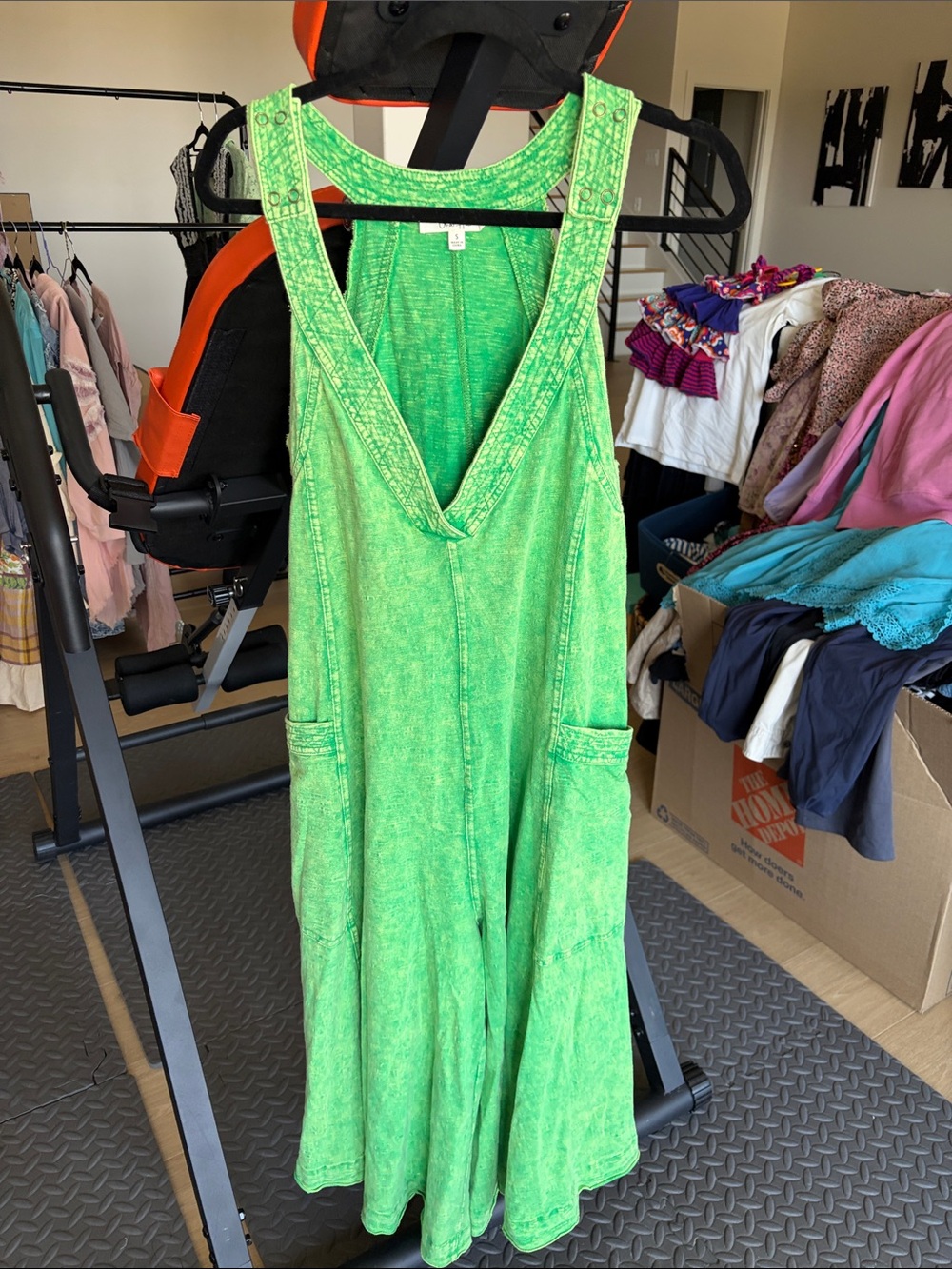 Oli & Hali Bright Lime Green Wide-Leg Jumpsuit